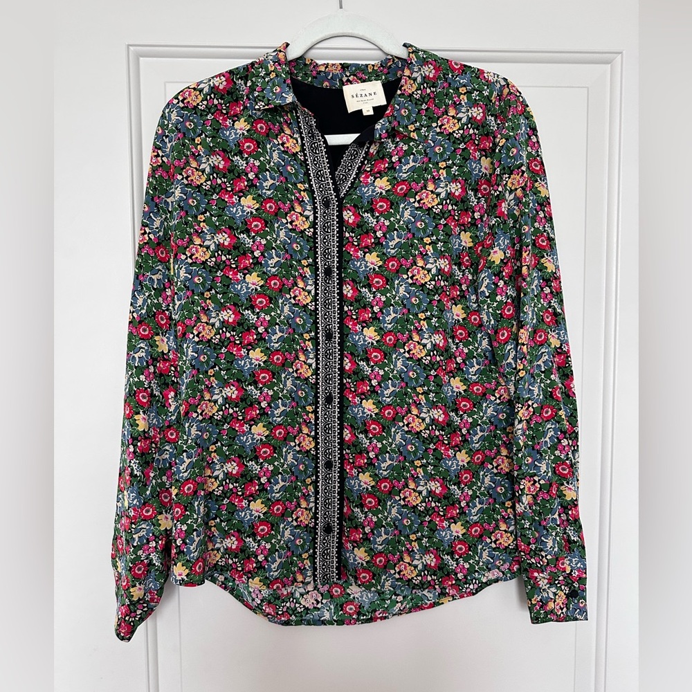 Sesame Floral drapey Button Down - Size EU 38/US 6